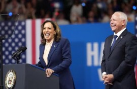 Vice President Kamala Harris introduces her running mate Tim Waltz as the Democratic Party moves towards holding on to the White House in November