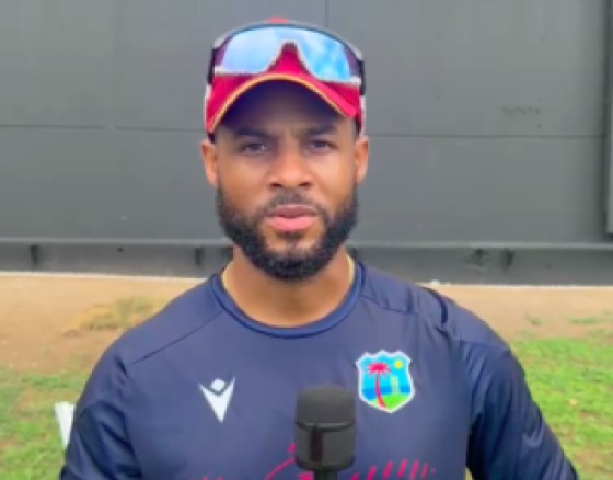 West Indies T20 captain Shai Hope speaking to the media on Saturday at Sabina Park.