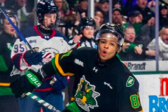 Cayman’s Jaxon Cover, seen here playing for the London Knights, has been selected to play for the Ottawa Senators in the first round of the NHL draft. – Photo: Jaxon Cover Instagram