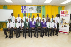 Scholarship Awardees, 2019-2020 Cohort SITTING, L-R: Blaine Byam, Ellado Coltas, Gianni Henry, Elijah Turnbull, Mitchell Bailey, Geovani Thomas, Naeem McKenzie, John Mcintosh, Andrew Campbell- STANDING, L-R: Keito Campbell, Keon Scarlett, Daniel Nash, Romaine Christie, Keneil Bernard, Giovanni Henry, Gregory Kerr, Ahmani Edwards, Renord Harrison, Tryrese Johnson 