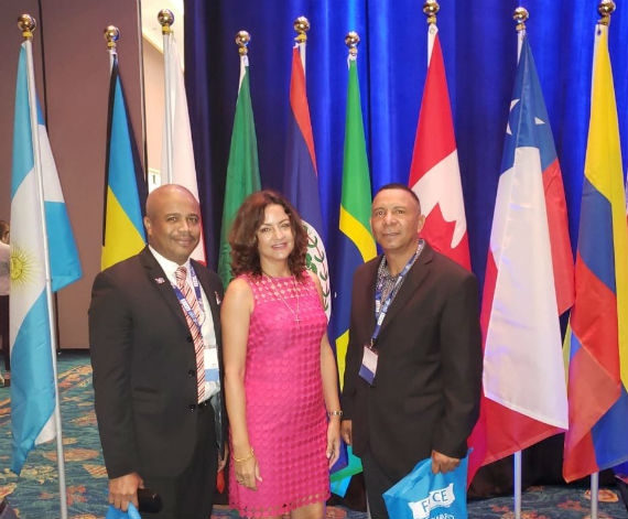 Hon. Bernard Wagner, Mayor of Belize City (left), Mrs. Janine Sylvestre, Honorary Consul of Belize in Florida (middle), Hon. Earl Trapp, Mayor of San Ignacio (right) 