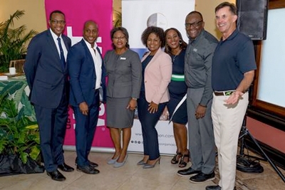  Jamaica’s Director of Tourism Donovan White (pictured 2nd from the right) attended a media breakfast at Half Moon and shared an update on tourism. Joining Director White are David Dobson (left), Chief Technical Director at the Ministry of Tourism; Omar Robinson (2nd left), President of the JHTA; Shernette Crichton (3rd left), General Manager Half Moon Resort; Camile Glenister (center), Deputy Director of Tourism, Marketing, Jamaica Tourist Board; Angella Bennett (3rd right), Regional Director – Canada, Jamaica Tourist Board; and Guy Steuart (right), Chairman, Half Moon.