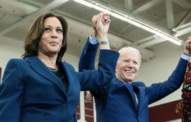 “Harris, left, and Biden” 