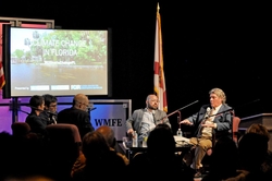 From left: Amy Green, Matthew Peddie, Tristram Korten, Trevor Aaronson and Dr. Randall W. Parkinson. (Photo by Jenny Babcock/WMFE.)