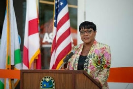 Chairwoman Edmonson speaks at the new ASPCA veterinary center grand opening