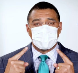 Holness has asked Jamaicans to wear a mask.