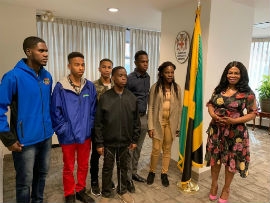 St Jago team members made courtesy call on Counsel General of Jamaica in NY, Alsion Roach-Wilson