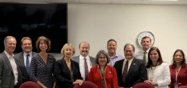 SFRPC members representing Miami-Dade, Monroe and Broward counties from left to right: Quentin “Beam” Furr, (Secretary), Commissioner, Broward County; Samuel Kaufman, (Treasurer), Commissioner, Key West; Michelle Coldiron, Commissioner, Monroe County; Sandra Walters, Governor’s Appointee Monroe County; Steve Geller (First Vice Chair), Commissioner, Broward County; Daniella Levine Cava, (Chair), Commissioner, Miami-Dade County; Cary Goldberg, Governor’s Appointee, Broward County; Greg Ross (Immediate Past Chair), Mayor, Cooper City; Jason Andreotta, Florida Department of Environmental Protection (ex-officio); Isabel Cosio Carballo, Executive Director, SFRPC; Shereen Yee Fong, Florida Department of Transportation, District Six (ex-officio).