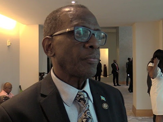 St. Lucia’s Prime Minister Phillip J. Pierre speaking with CMC at the CARICOM summit in Trinidad and Tobago (CMC Photo)