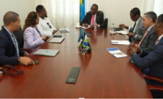 Prime Minister Phillip J Pierre holding talks with CAF delegation (St. Lucia government Photo)