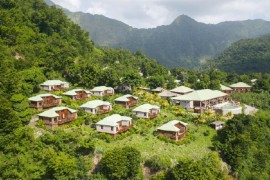 An aerial view of Jungle Bay in Dominica