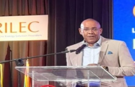 Senior Minister Coordinating the Productive Sector and Minister of Energy, Business Development and Commerce, Kerrie Symmonds, speaking at the opening of the Caribbean Electric Utility Services Corporation CEOs and Leadership Conference (BGIS Photo)