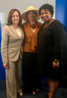L-R - Vice President-elect Kamala Harris; former Atlanta First Lady Valerie Jackson Richardson; democratic activist Stacey Abrams.