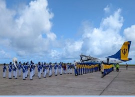 The new airline carrying the Barbados flag on its tail.