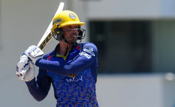 South African Quinton de Kock pulls during his half-century for Barbados Royals. (Photo courtesy Getty/CPL)