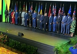 CARICOM leaders at the opening of their summit in Jamaica (CMC Photo)