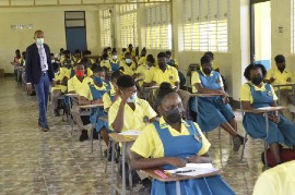 Principal of Lewisville High School in St. Elizabeth, Duken Williams, oversees the sitting of a City & Guilds mock examination at the institution on Tuesday (November 9). (Photo by OKOYE HENRY/JIS)