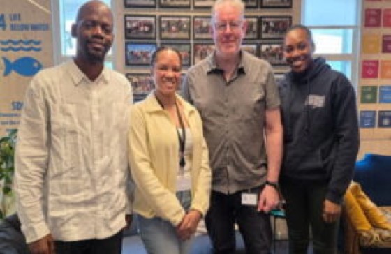 From left to right: Dr. Marc Williams, CRFM Executive Director; GRÓ FTP 2025-2026 fellow – Ms. Deandra Roberts of Jamaica; Mr. Thor Ásgeirsson, GRÓ FTP Director; and GRÓ FTP 2025-2026 fellow – Ms. Annakay Crawford of Jamaica