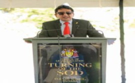 Attorney General and Minister of Legal Affairs Mohabir Anil Nandlall, speaking at the sod truning ceremony for the new law school for the Caribbean
