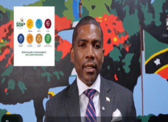 Prime Minister Dr. Terrance Drew addressing the nation on Tuesday (CMC Photo)