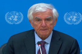 United Nations’ High Commissioner’s Designated Expert on Human Rights, William O’Neill, briefing reporters on Haiti at the UN on Tuesday (CMC Photo)