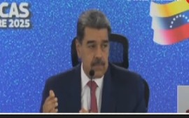 Venezuelan President, Nicolas Maduro, speaking at news conference on Monday.