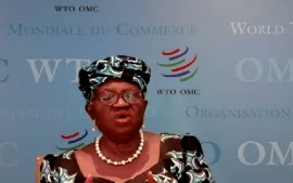 WTO Director General, Ngozi Okonjo-Iweala, addressing the seventh meeting of the OECS Assembly (CMC Photo)
