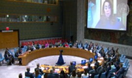Head of the United Nations Office in Haiti (BINUH), Maria Isabel Salvador, addressing the UN Security Council from Haiti