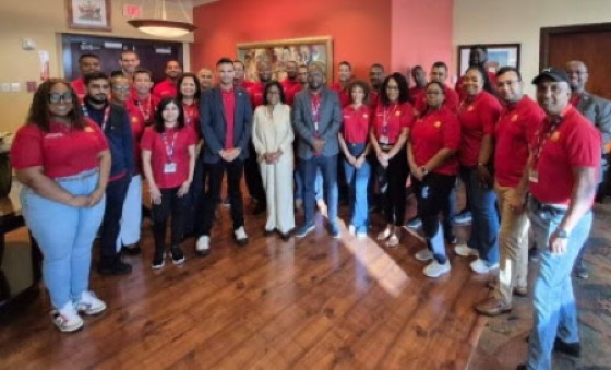 Trade and Industry Minister, Paula Gopee-Scoon (center) with members of the Trinidad and Tobago trade mission to Dominica