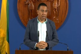 Prime Minister Andrew Holness, speaking at Wednesday’s news conference (CMC Photo)