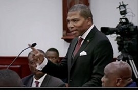 Prime Minister Dr. Terrance Drew addressing OECS Assembly in St. Vincent (CMC Photo)