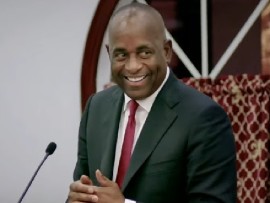Dominica’s Prime Minister, Roosevelt Skerrit, addressing the seventh Assembly of the OECS (CMC Photo)