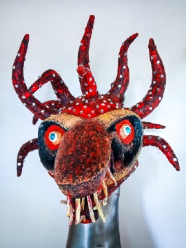 Mask “Red Snake” by Sylviane Eneleda