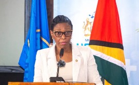 PAHO Assistant Director Dr Rhonda Sealey-Thomas during the launch of Vaccination Week.