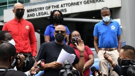 JTUM president, Ancel Roget, speaking to reporters (Photo: JERMAINE CRUICKSHANK)