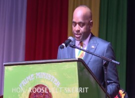 Prime Minister Roosevelt Skerrit, addressing the nation on Sunday night (CMC Photo)