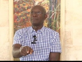 Former prime minister Dr .Keith Rowley, speaking at news conference on Monday (CMC Photo)