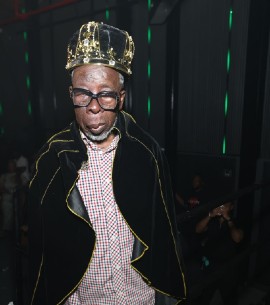 Tony Screw of Downbeat sound was honored at the "Crownin" during World Bash for his unprecedented contributions to sound system culture.(Photo courtesy of @irishandchin)