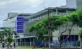 Police and security officials outside the Office of the Prime Minister on Tuesday following bomb threat