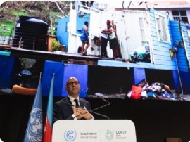 UN Climate Change Executive Secretary, Simon Stiell, addressing opening of COP 29
