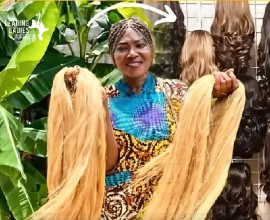 Tare Robinson with samples of her hair extensions.