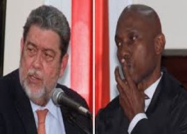 Prime Minister Dr. Ralph Gonsalves (left) and former speaker and social commentator, Jomo Thomas (File Photo)