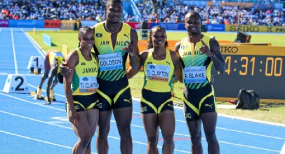 Jamaica finished comfortably ahead of Canada, who grabbed silver in 40.23 second, while the USA was third in 40.33.