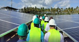 Delegates touring the solar powered water treatment plant.