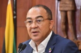 Health and Wellness Minister, Dr. Christopher Tufton, speaking at news conference on Thursday