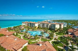 Aerial view of the Italian Village at Beaches Turks & Caicos, located in Providenciales, Turks & Caicos.