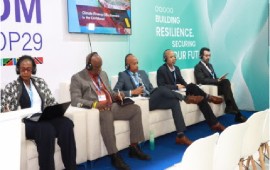 Valerie Isaac, Division Chief, Environmental Sustainability, CDB, Paul Hilaire, Permanent Secretary, Government of Saint Lucia, Rodinald Soomer, Chief Executive Officer, CDF, Colin Young Executive Director, CCCCC and Marko Davila, Senior Social Development Specialist, EIB.