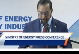 Energy and energy Industries Minister Stuart Young at news conference
